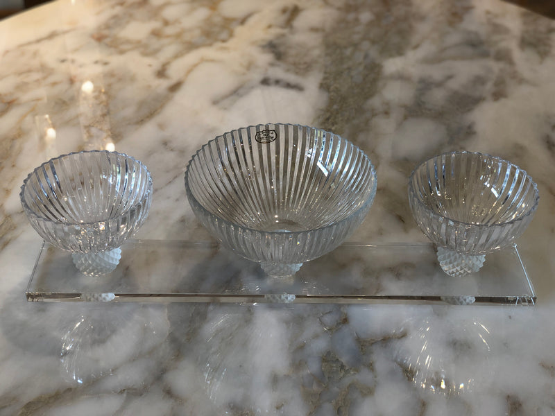 Classic Crystal Bowls & Tray Set