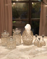 Timeless Crystal Jars with Gold Lines