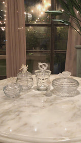 Elegance Frosted Fluer Crystal Jar