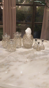 Timeless Crystal Jars with Gold Lines