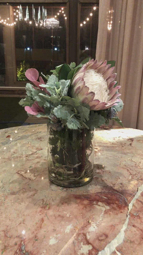 Florescence Silk Faux Flowers Arrangement in Gel