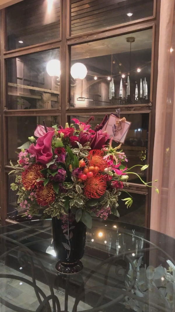 French Porcelain Vase With Fresh Flower Arrangement