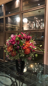 French Porcelain Vase With Fresh Flower Arrangement