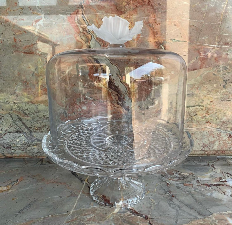 Frosted Flower Crystal Cake Stand