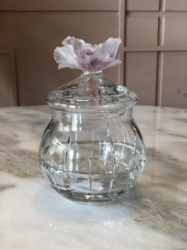 Bonbonniere Mauve Fleur Crystal Jar