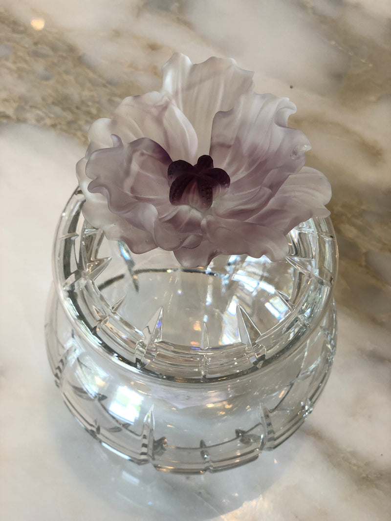 Bonbonniere Mauve Fleur Crystal Jar