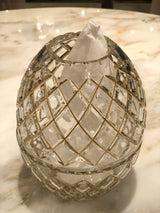 Timeless Crystal Tissue Holder with Gold Lines