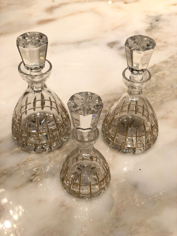 Timeless Crystal Perfume Bottles with Gold Lines