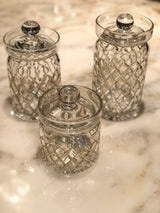 Timeless Crystal Jars with Gold Lines