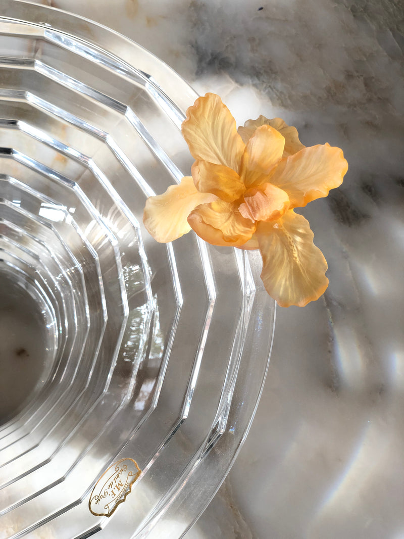 Amber Fleurs Crystal Round Bowl