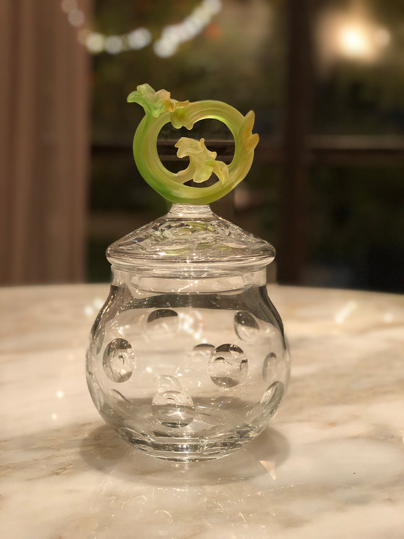 Chartreuse Fluer Bonbonniere Crystal Jar