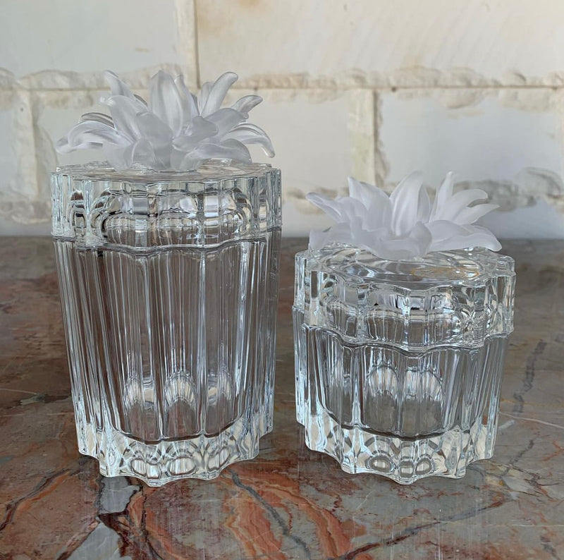 Frosted Flower Crystal Jars