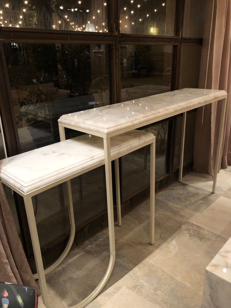 Exotic Italian Marble Console Table Large