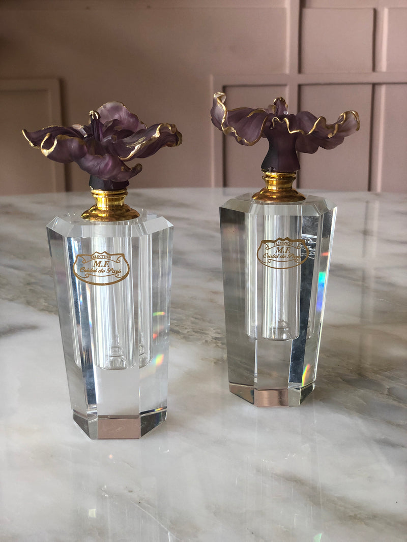 Regal Purple Eclat Crystal Perfume Bottles Set