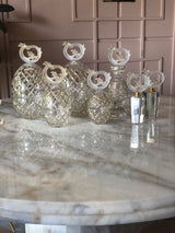 Frosted Fluer Crystal Perfume Bottle 2 Pieces Set