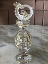 Frosted Fluer With Gold Lines Crystal Perfume Bottle