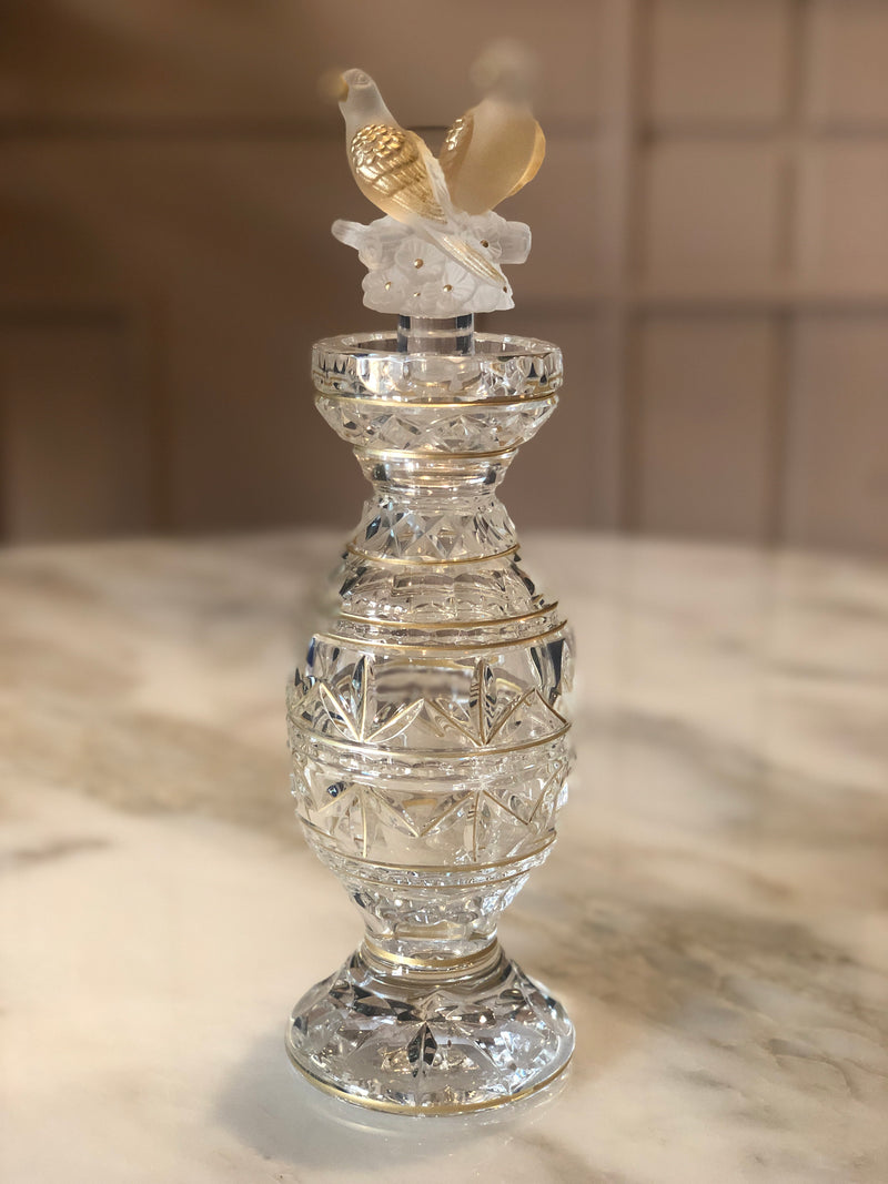 Flacon Crystal Perfume Bottle with Gold Lines