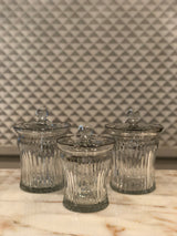 Timeless Crystal Jars with Silver Lines