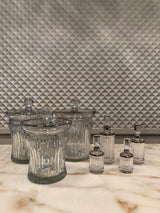 Timeless Crystal Perfume Bottles with Silver Lines