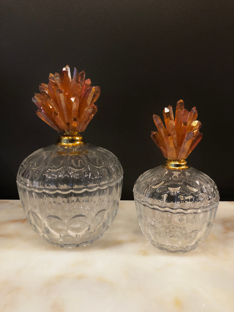 Jar with Orange Rock Crystal Handle