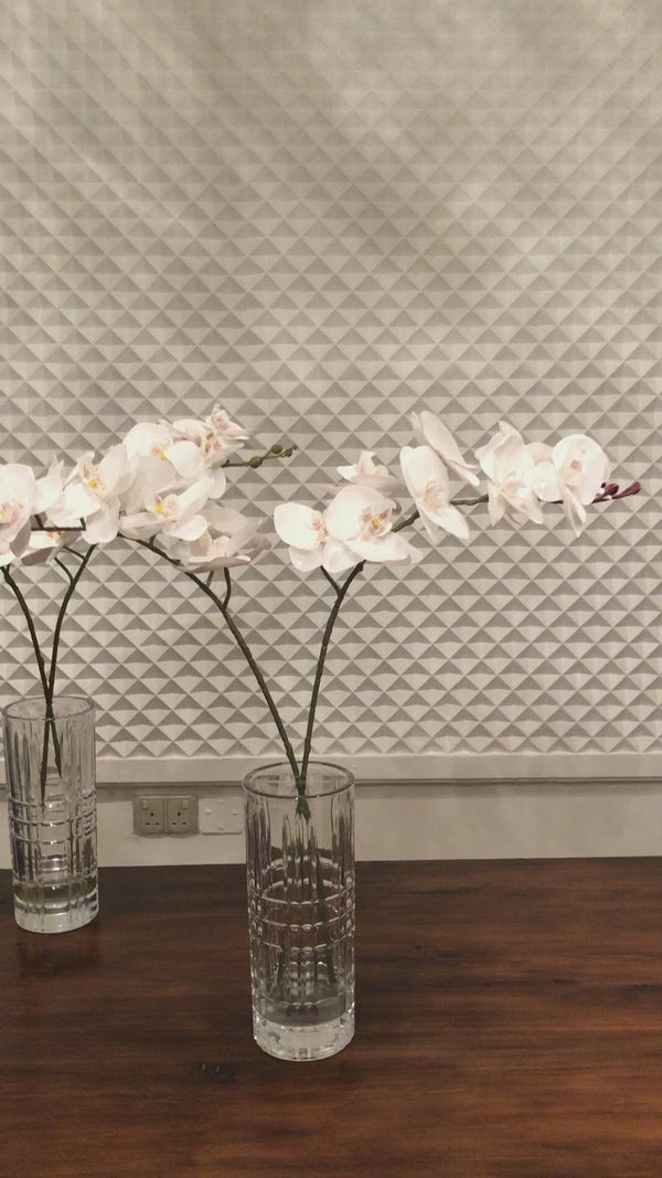 Silk Faux White Orchids Arrangement in Gel