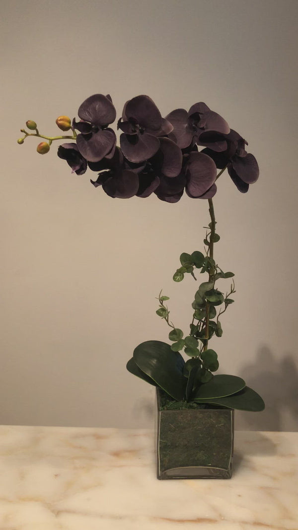 Silk Faux Mauve Orchid Arrangement